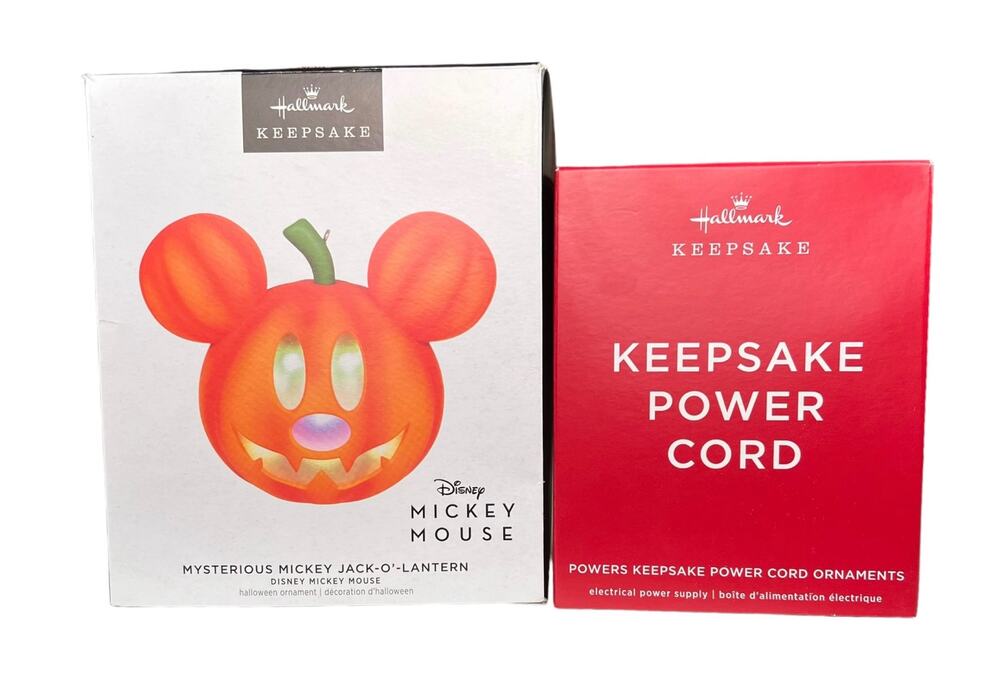 Hallmark Disney Mickey Mouse Jack-O'-Lantern Light Up Ornament with Power cord